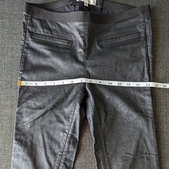 Milly Black Lamb Leather Skinny Leggings - Pull on Pants - Picture 14 of 15